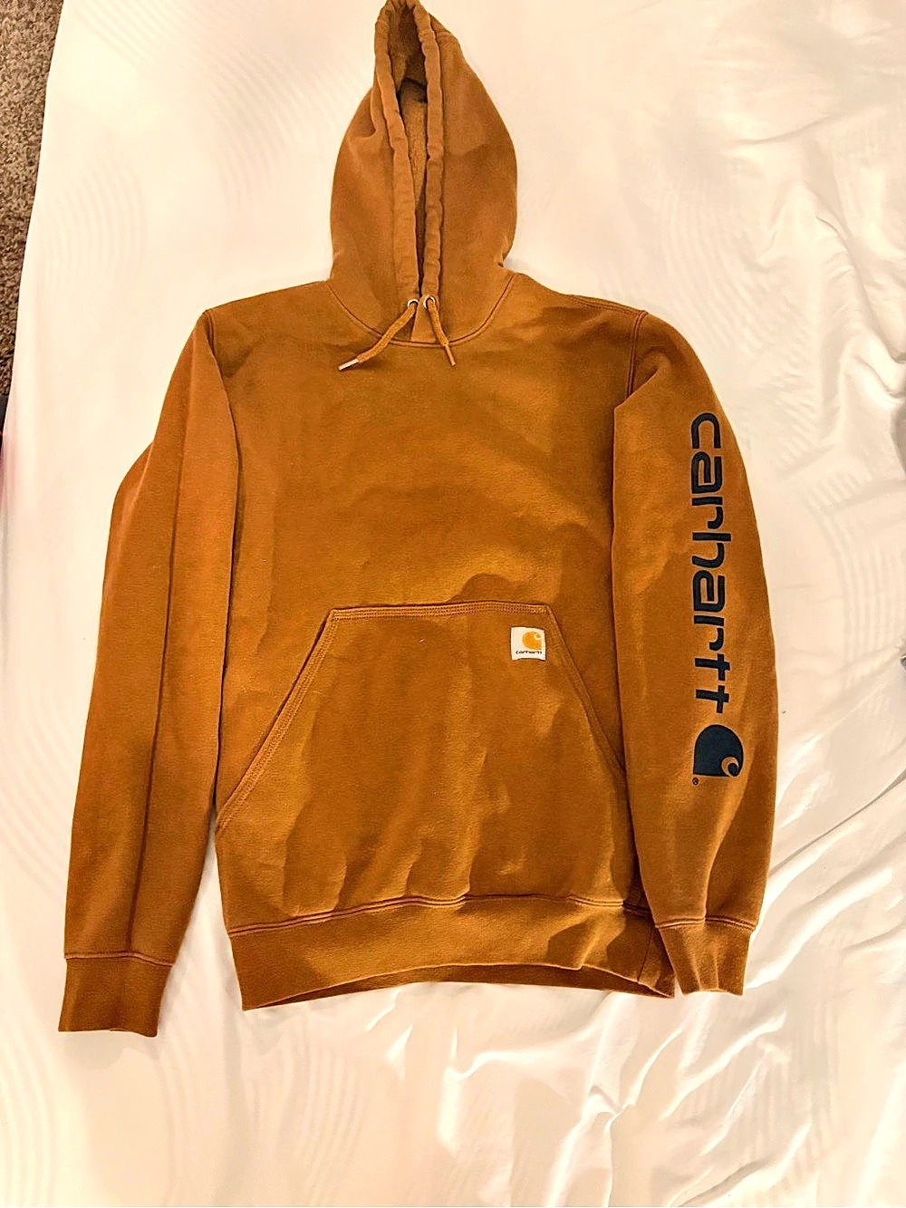 Carhartt Loose Fit Midweight Logo Sleeve Graphic Sweatshirt K288 Brown Logo